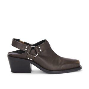 SENSO Kaden II Mule in Espresso brown leather ankle slingback block heel clog